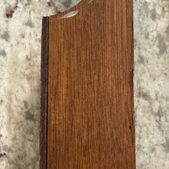 Vintage Long Matchstick Holder Wall mounted wood with tole painting - Picture 6 of 10